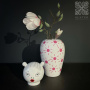 Seletti Le Canopie Декоративная ваза с крышкой Lula, размеры: 17,5х17,5х36,5 см, белый, розовый