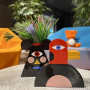 Qeeboo Mister Mouse Декоративная керамическая ваза Мышь, размеры: 28х8х30 см, разноцветный