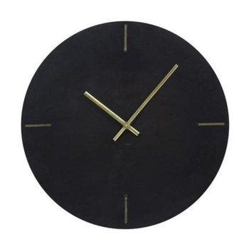 Light & Living Moreno Настенные часы из черного мрамора с металлическими стрелками, диаметр - 43 см