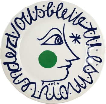 Gien L'Archipel Sentimental Обеденная тарелка с рисунком Profil (Профиль), диаметр - 27,3 см