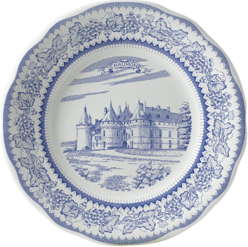 Gien Chateaux de la Loire Десертная тарелка с рисунком Chaumont (Замок Шомон), диаметр - 19,8 см