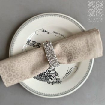 Sophie Villepigue Фарфоровое кольцо для салфетки с кристаллами, 7х2х4 см, белый