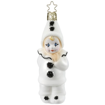 Inge Glas Стеклянная елочная игрушка Пьеро, высота - 11 см