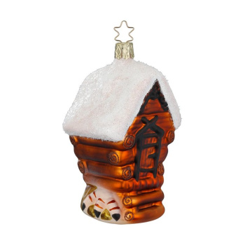 Inge Glas Стеклянная елочная игрушка Избушка Бабы-Яги, размер - 12 см