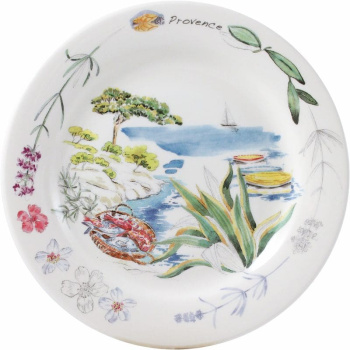 Gien Provence Тарелка для закусок или канапе Море, диаметр - 16,5 см, цвет - белый, разноцветный