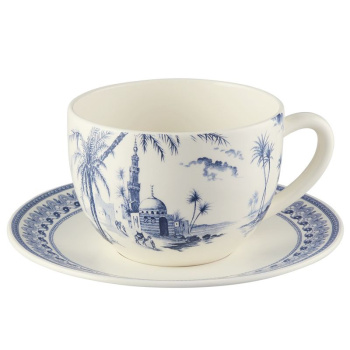 Gien Les Depareillees Bleu Чайная пара, объем - 450 мл, диаметр блюдца - 18,8 см, цвет - белый