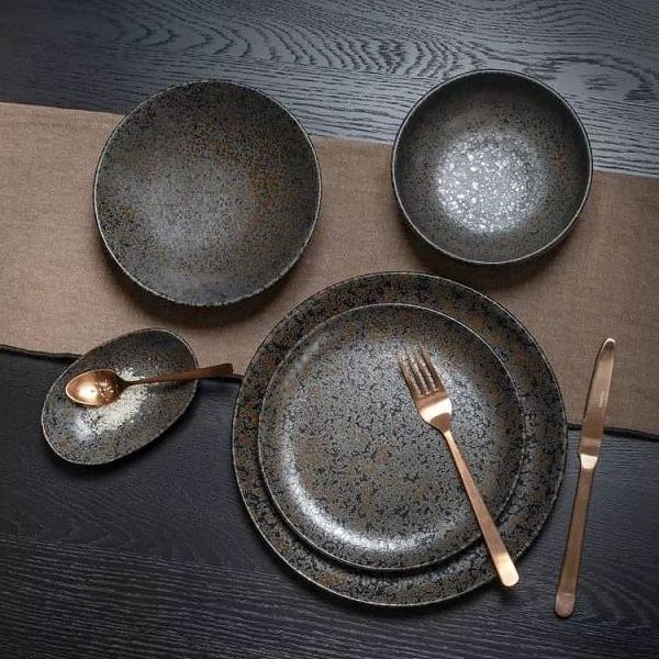 Pomax Basalt Глубокая тарелка для супа или каши, диаметр - 18,8 см, цвет - черный, коричневый