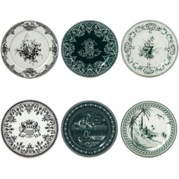 Gien Les Depareillees Набор из 6 фаянсовых подставок для бокалов, диаметр - 13 см