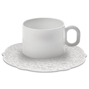 Alessi Dressed Фарфоровая чайная пара, объем - 170 мл, цвет - белый