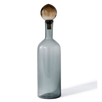 Pols Potten Bubbles & Bottles Chic Стеклянная бутылка с крышкой, 13х13х44h см, цвет- серый, коричнев