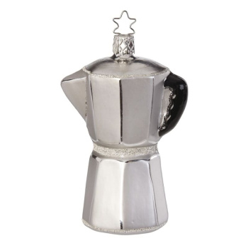 Inge Glas Стеклянная елочная игрушка Заварник для кофе, высота - 10,5 см