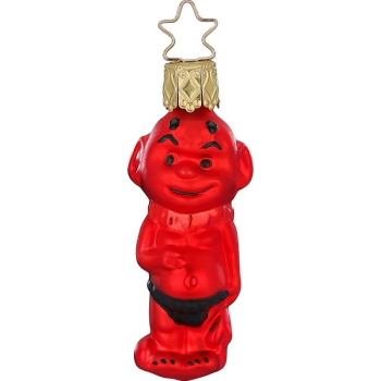 Inge Glas Стеклянная елочная игрушка Маленький дьяволенокк, высота - 6,5 см