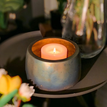 DekoCandle Металлический подсвечник, 16х10 см, состаренный золотой