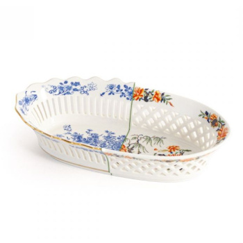 Seletti Hybrid Фарфоровое блюдо Desivia, размеры: 25,8х12,5х6,4h см, цвет - белый, разноцветный