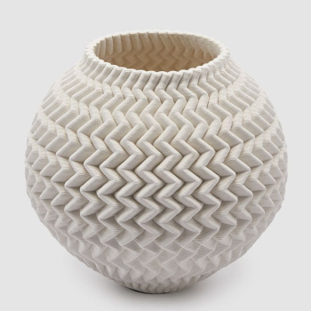 EDG Декоративная ваза 3D Rotondo (Круг), размеры: 22х22х22h см, цвет - бежевый, белый