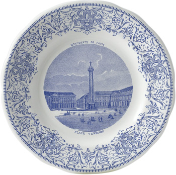 Gien Monuments de Paris Десертная тарелка с рисунком Vendôme, диаметр - 19,8 см