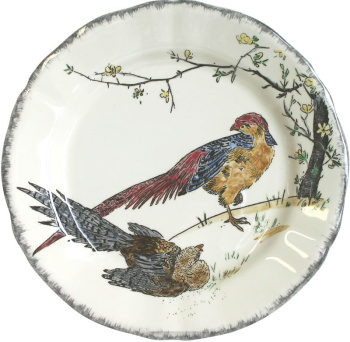 Gien Grands Oiseaux Обеденная тарелка с рисунком Faisans Dorés (Золотые фазаны), диаметр - 26,3 см