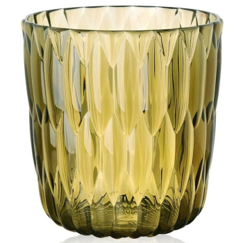 Kartell Jelly Ваза, 23.5x23.5x25 см, горчичный прозрачный