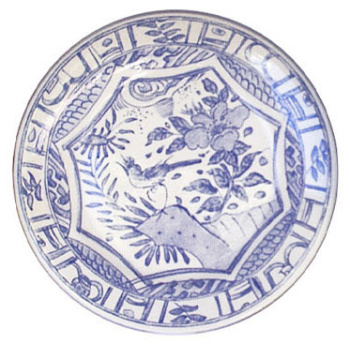 Gien Oiseaux Bleu Тарелка для канапе, хлеба или закусок, диаметр - 16,5 см, цвет - белый, синий