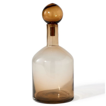 Pols Potten Bubbles & Bottles Chic Стеклянная бутылка с крышкой, 18х18х33h см, цвет- корич, янтарный