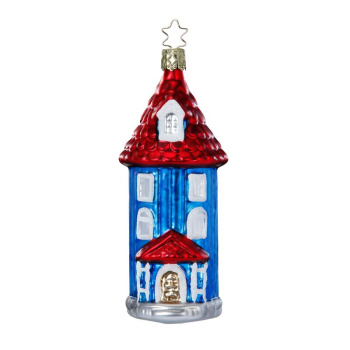 Inge Glas Стеклянная елочная игрушка Домик Мумми-Троллей, размер - 13 см