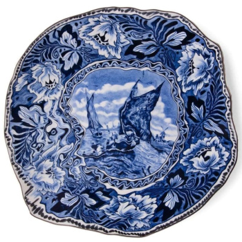 Seletti Classics on Acid Тарелка для основного блюда Maastricht Ship, диаметр - 28 см, белый, синий