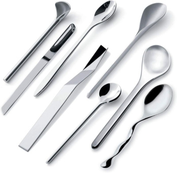 Alessi Il Caffe Набор из 8 кофейных ложек, нержавеющая сталь с зеркальной полировкой