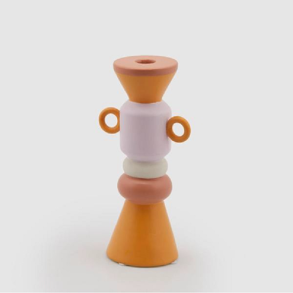 EDG Декоративная ваза, 12х9х29h, оранжевый, белый