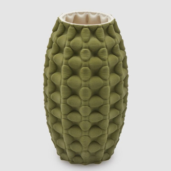 EDG Декоративная ваза 3D Bombato (Выпуклость), размеры: 18х18х30h см, цвет - зеленый, белый