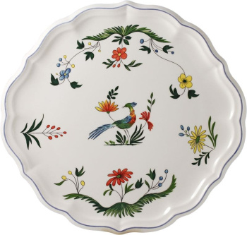 Gien Oiseaux de paradis Блюдо для торта, диаметр - 31,7 см, цвет - белый, разноцветный