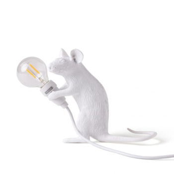 Seletti Mouse Sitting Настольная лампа Мышь, 5х15х12,5h см, цвет - белый