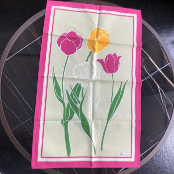Beauville Tulipes Кухонное полотенце, 50х80 см, розовый/бежевый/зеленый/желтый