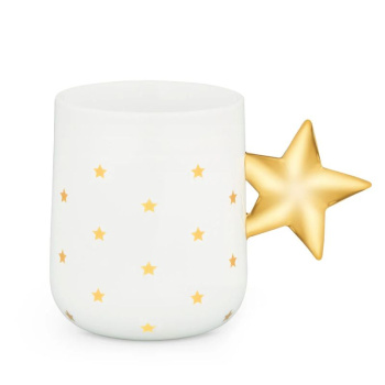 Alessi Delight Чашка с ручкой в форме звезды, размеры: 14,5х8,5х10h см, цвет - белый, золотой