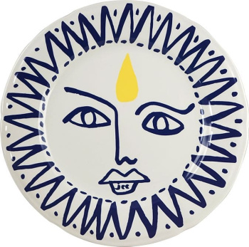 Gien L'Archipel Sentimental Обеденная тарелка с рисунком Visage (Лицо), диаметр - 27,3 см