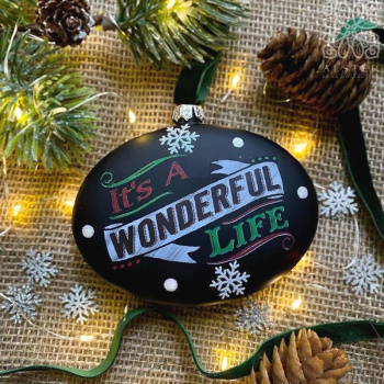 Inge Glas Magic Стеклянная елочная игрушка "Merry Christmas", 8 см