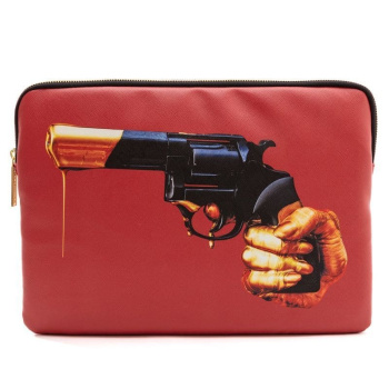 Seletti Toiletpaper Laptop Чехол для ноутбука с рисунком Revolver, размеры: 34,5х25х2 см, красный