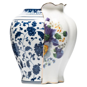 Seletti Hybrid Декоративная ваза Melania, размеры: 23х23х26h см, цвет - белый, синий