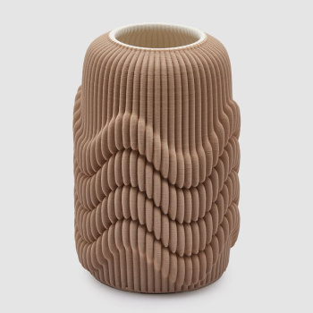 EDG Декоративная ваза 3D Sinuoso (Синусы), размеры: 23х23х38h см, цвет - бежевый, белый