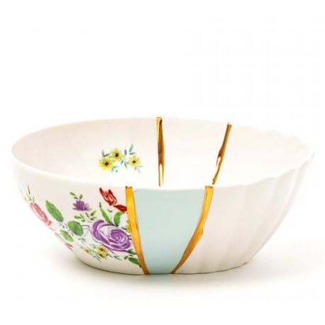 Seletti Kintsugi Салатник, 19 см, белый/разноцветный