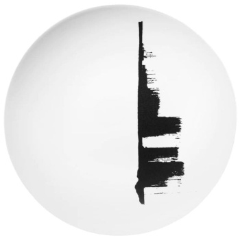 Degrenne Arty Creation White Фарфоровая тарелка для основного блюда "Skyline", 29 см, белый/черный