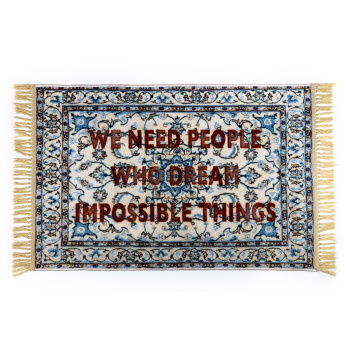 Seletti Burnt carpet Ковер Impossible things, размеры: 120х80 см, цвет - синий, белый