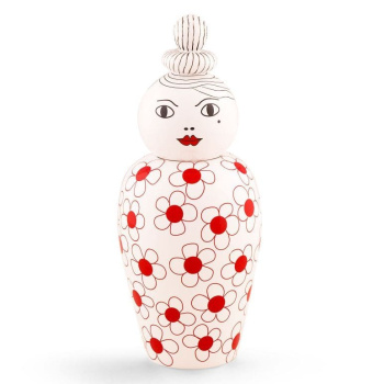 Seletti Le Canopie Декоративная ваза с крышкой Pepa, размеры: 17,5х17,5х42 см, цвет - белый, красный