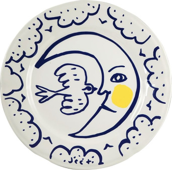 Gien L'Archipel Sentimental Обеденная тарелка с рисунком Lune (Луна), диаметр - 27,3 см