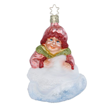 Inge Glas Стеклянная елочная игрушка Госпожа Метелица, размер - 12,5 см