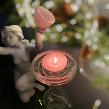 DekoCandle Декоративная плавающая свеча, 7х5 см, светло-розовый