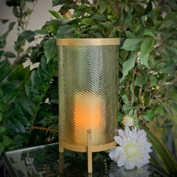 Light&Living Tibor Стеклянный подсвечник, 15,5х31,5 см, зеленый/бронзовый