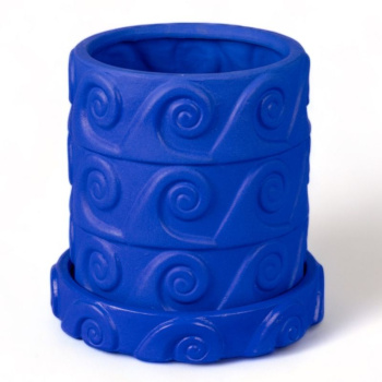 Seletti Onda Глиняное кашпо, размеры: 24x24х23h см, цвет - синий