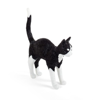 Seletti Jobby the cat Настольный светильник Кот, размеры: 46х12,5х52h см, цвет - черный, белый