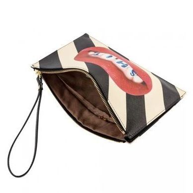 Seletti Toiletpaper Клатч Stripes Shit, размеры: 20х28x3 см, цвет - черный, белый, красный