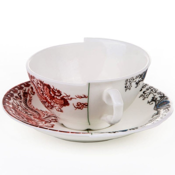 Seletti Hybrid Фарфоровая чайная пара Zora, 10,5х10,7х5,7 см, цвет - белый